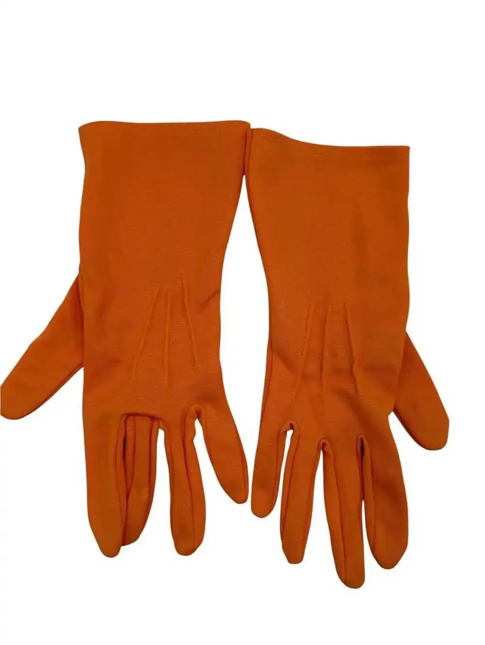 Vintage  1950s 1960s Orange Gloves for Women, Wrist Length, Size 7,  Classic